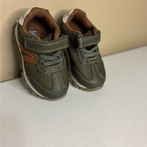 Kids Green and Brown Shoes